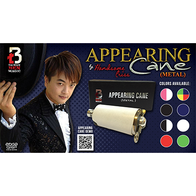 Appearing Cane (Metal / Black & White) by Handsome Criss and Taiwan Ben Magic - Trick